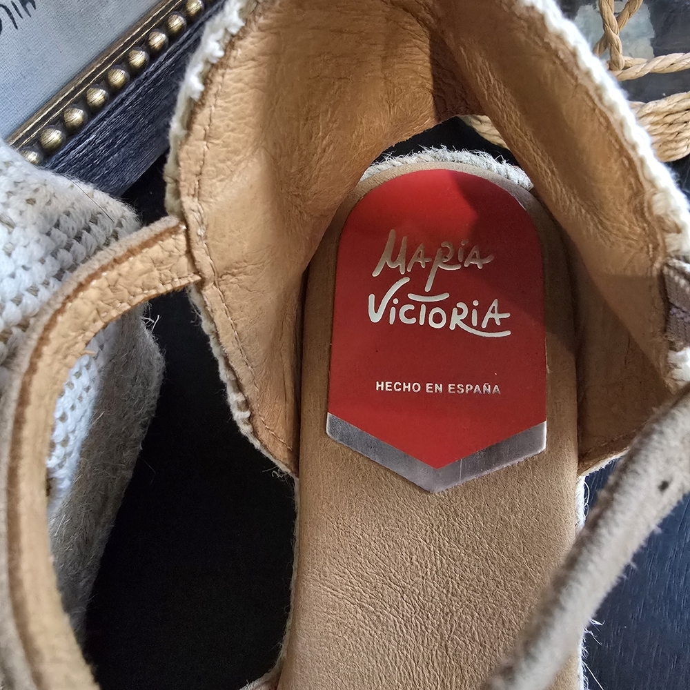 Maria Victoria Women's Espadrilles Wedges Made In Spain Tan Size 37 - Picture 3 of 7